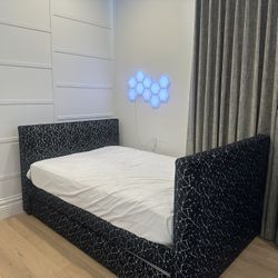 Full Size Custom Upholstered Bed With Twin Trundle
