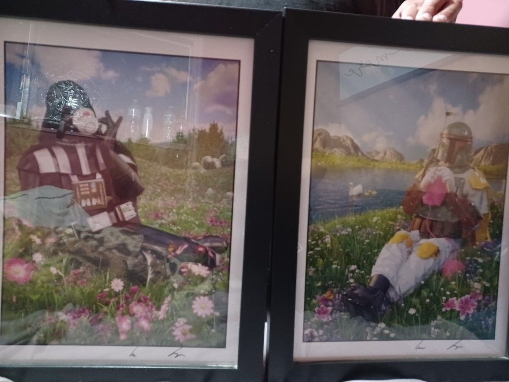 2 Star Wars Hand Drawings And Framed