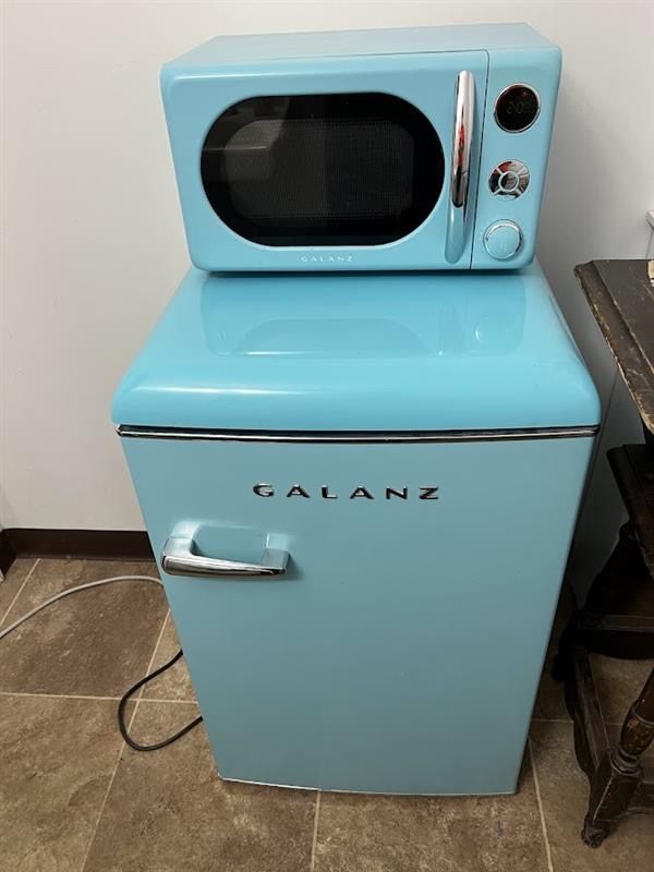 Galanz Retro Refrigerator And Microwave