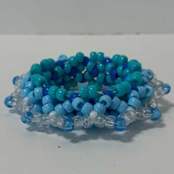 Kandi UFO Cuff Glow in the Dark Handcrafted Shades of Blue NEW