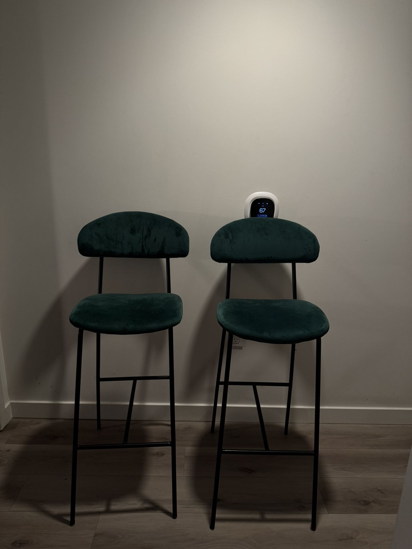Green Velvet Barstools