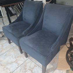 Set Of Blue Accent Chairs 
