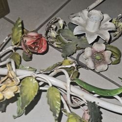 Italian Tole Antique Roses Flower Collection