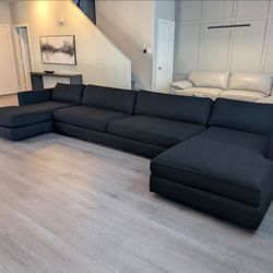 Restoration Hardware RH Maddox Black Double Chaise Sectional - Like New - Free Delivery