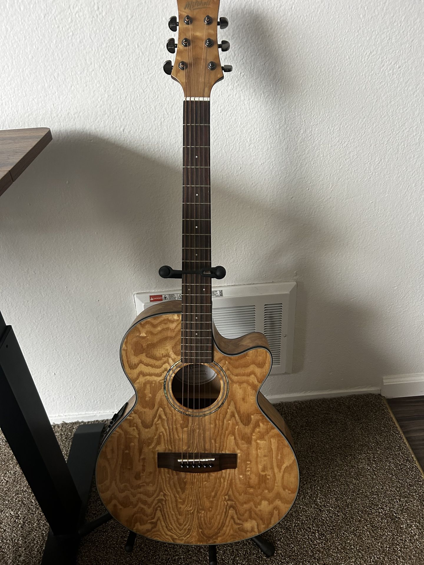 Mitchell MX430QAB Exotic Series Acoustic-Electric Guitar - Quilted Ash Burl Natural