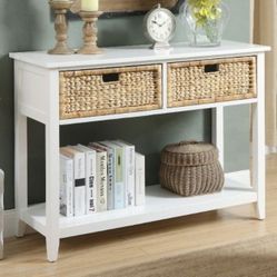 Wicker Front Hallway Table 