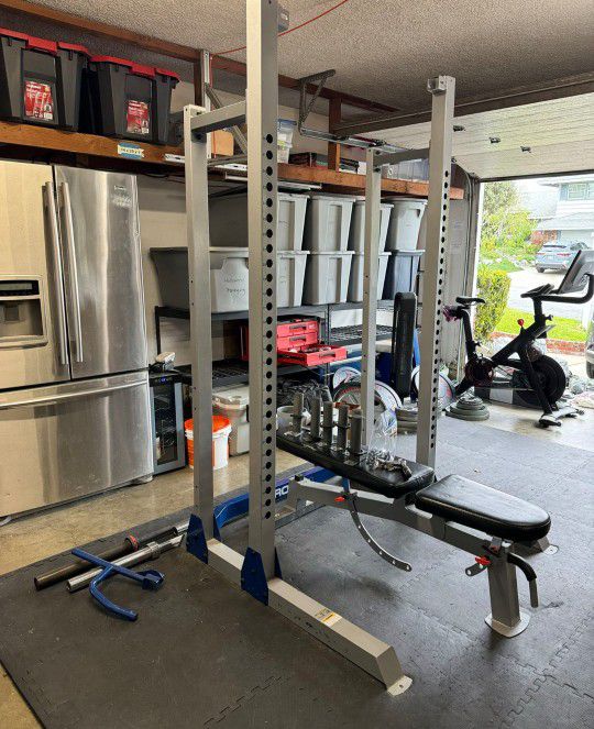Squat Rack, Bench Press, Gym Equipment 