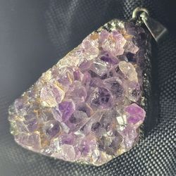Amethyst Pendent With Silver Lining
