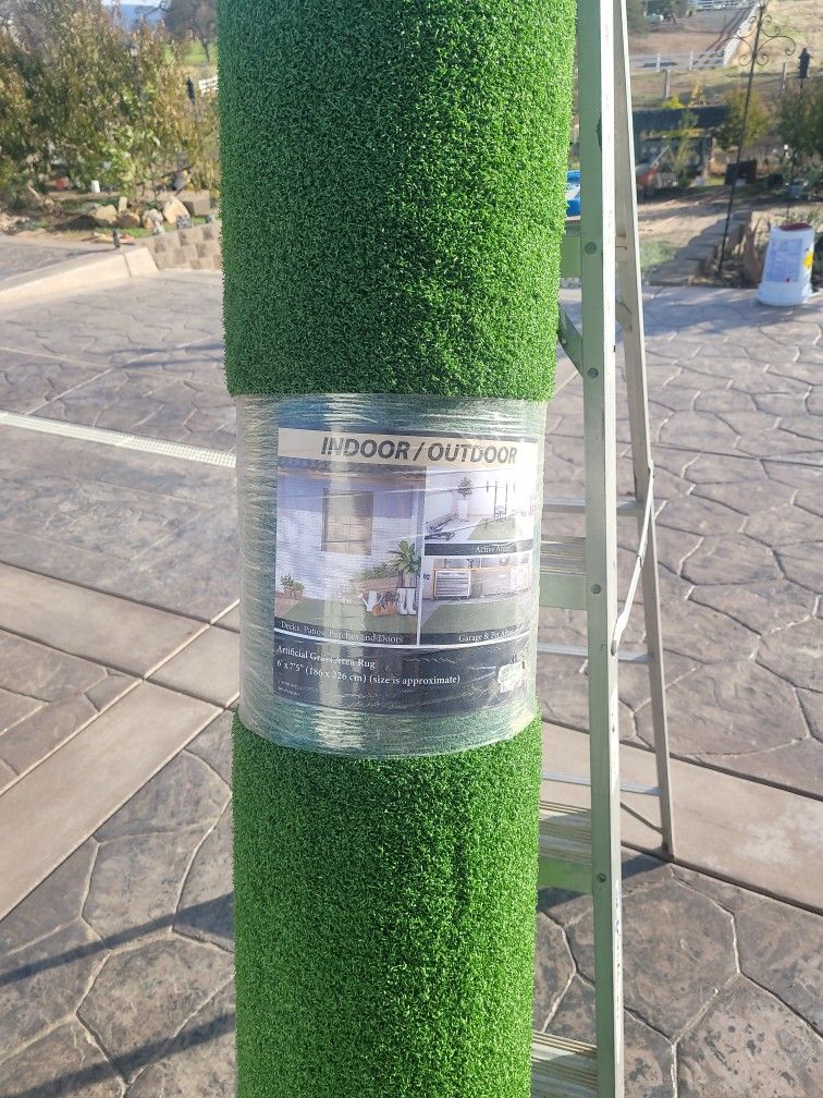 6'×7'.5 Artificial Grass Area Rug