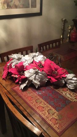 10 Flowers  Color Pink and Silver 