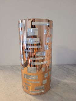 Copper and clear glass vase