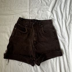 Brown Jean Shorts