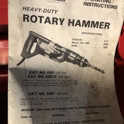 Milwaukee Heavy Duty 1/2 Inch Rotary Hammer Comes With Bits