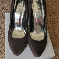 Black Women's Sexy 5" Heel Decorative Zipper