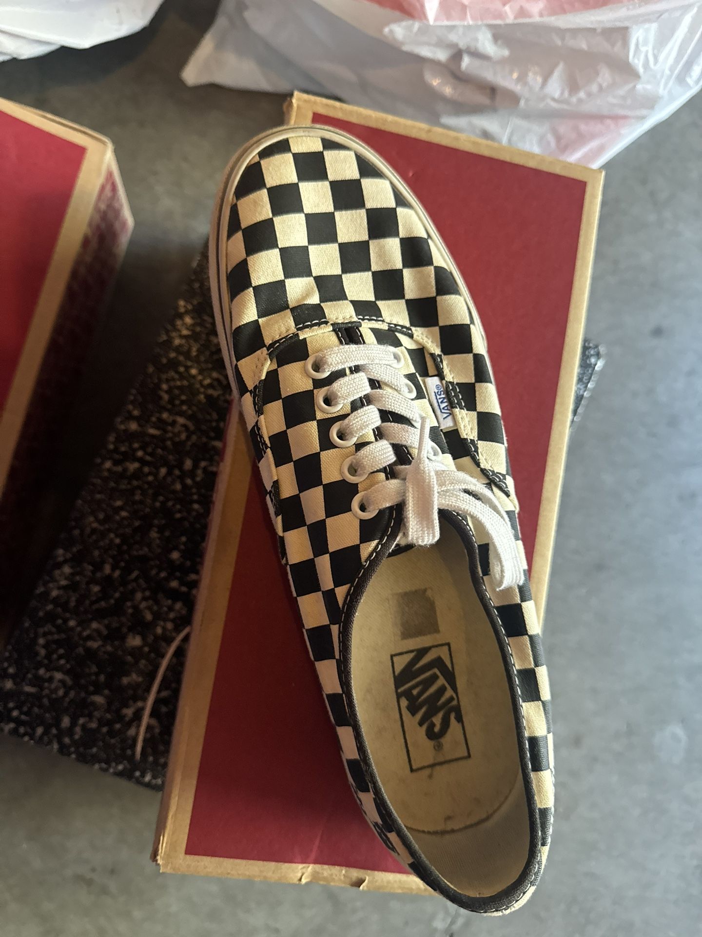 White & Black checkered vans