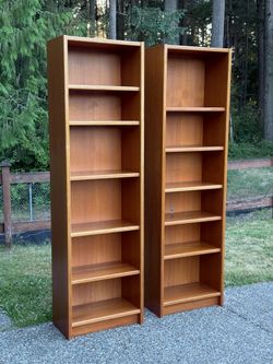 Mid Century Modern Vintage Danish  Bookcase 1980s-pair