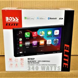 Boss Elite Car Stereo Touchscreen Double Din System Bluetooth USB Apple Carplay Android Auto BE7ACP 🚨Payment Options Available🚨 No Credit Needed 🚨 