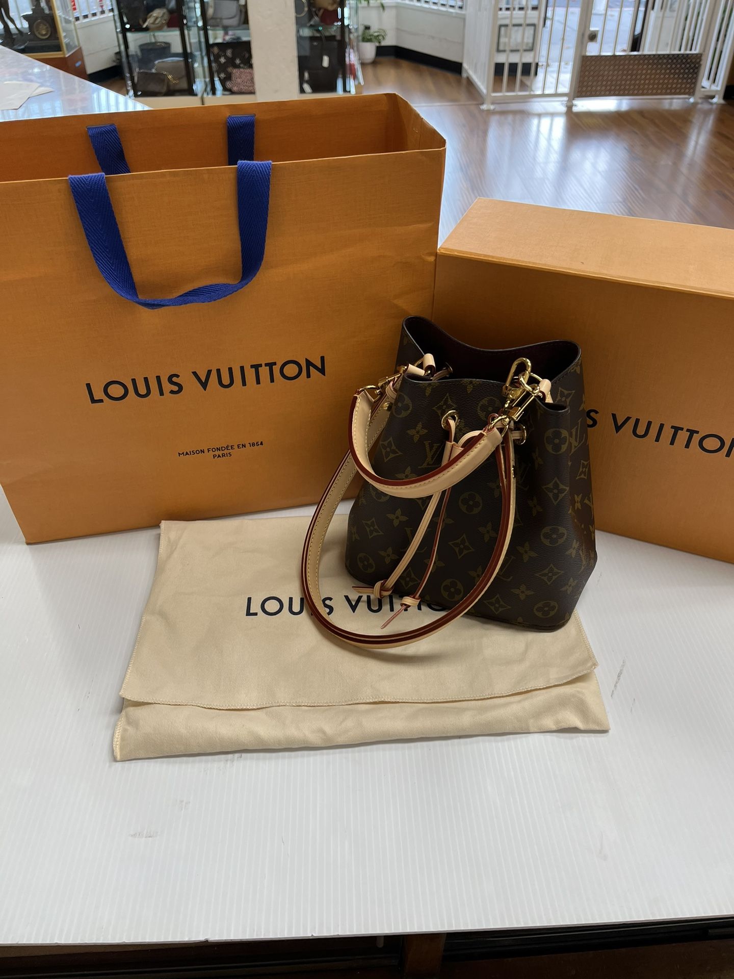 LOUIS VUITTON NEONEO WOMANS HANDBAG IN NEW CONDITION, ORIGINAL BOX AND DUSTBAG, ENTRUPY VERIFIED