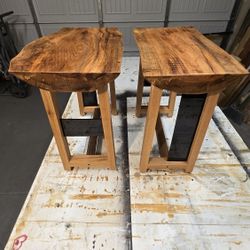 Custom Made CO Rough Cut/Live Edge End Table Set