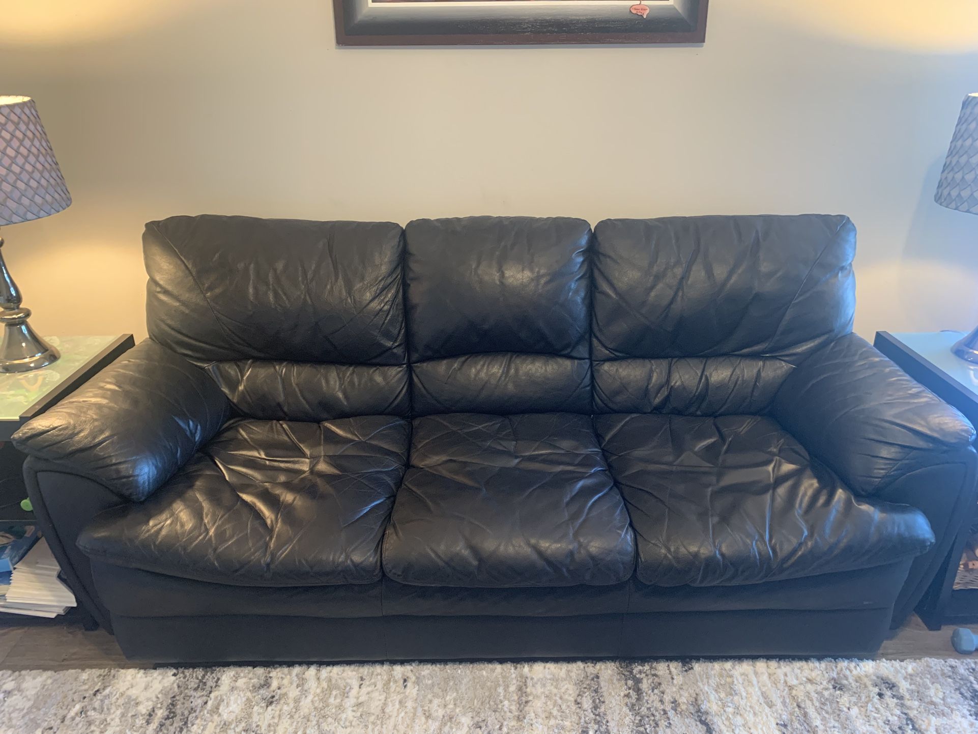 Black Leather Sofa