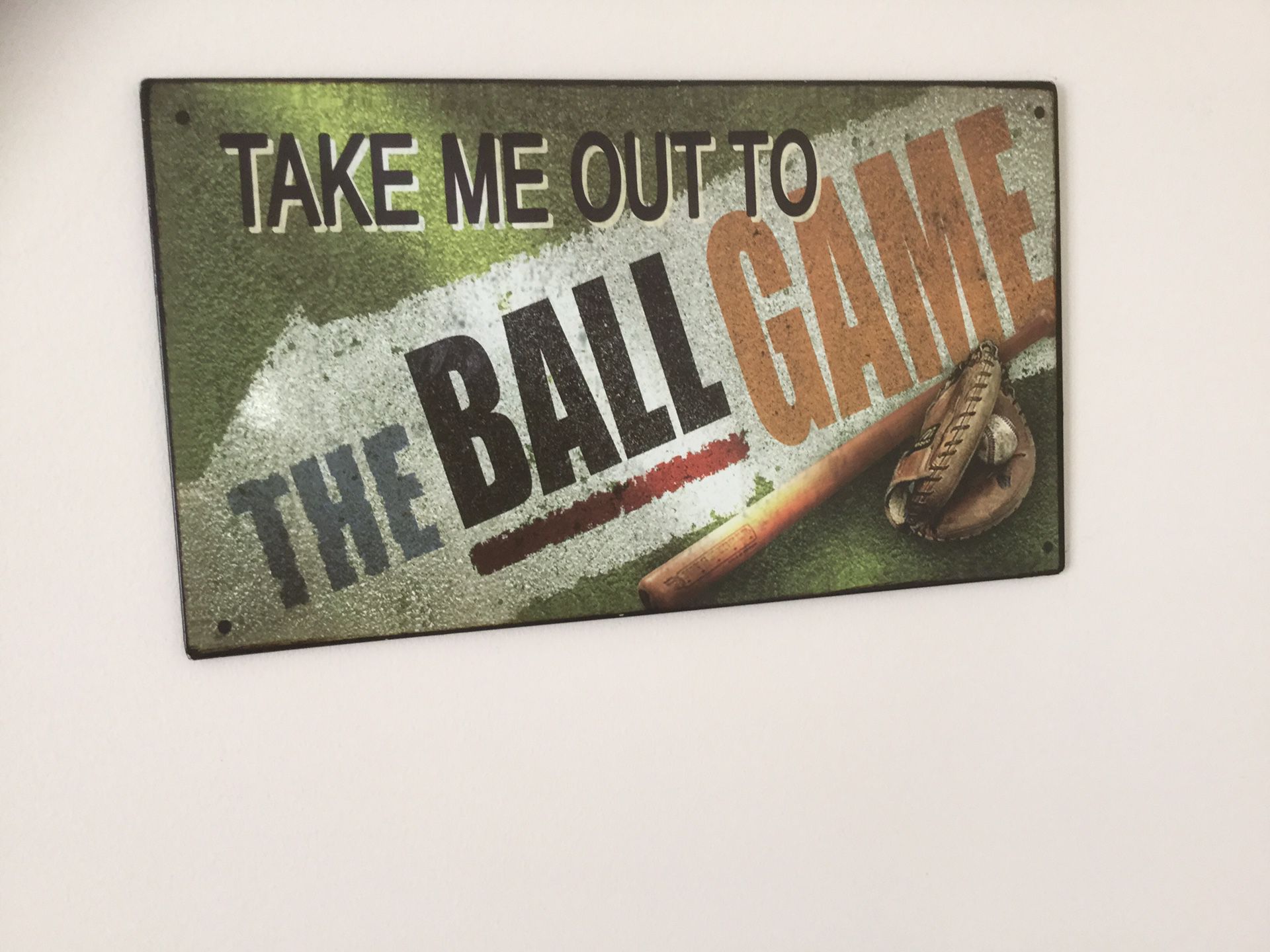 Take me out to the ball game wall decor