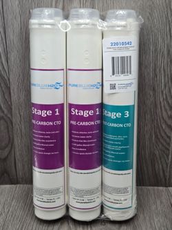 Pure Blue Filter Pack Reverse Osmosis Water Filtration System Stage (2) 1 & 3