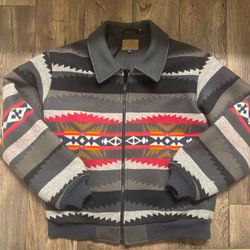 Vintage Pendleton Wool Jacket Aztec Southwestern Pattern Size Large