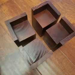Bed Furniture Risers, Heavy Duty Wood Risers for Sofa, Table and Chair, L-Shaped Semi-Enclosed Wood Desk Risers, Soft Feet Risers, Set of 4  
