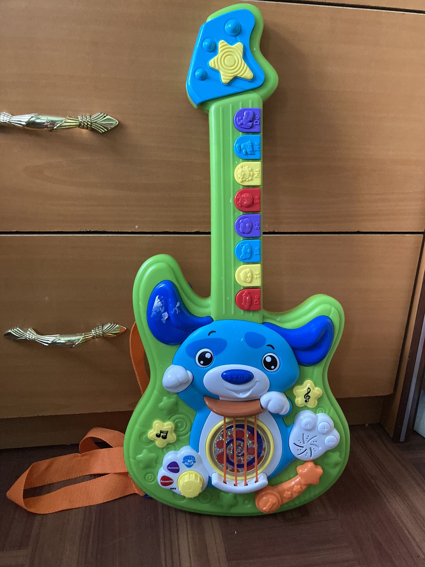 Talking Guitar Toy,makes Music And Animal Sounds Works 