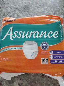 Equate Assurance Overnight Underwear Size S/M 4 Pack Case for Sale