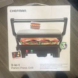 Chefman 3-1 Panini Press grill Black