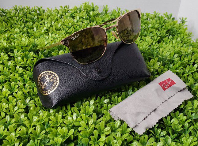 Rayban Sunglasses Men's Gold Brown Lens Signet New 