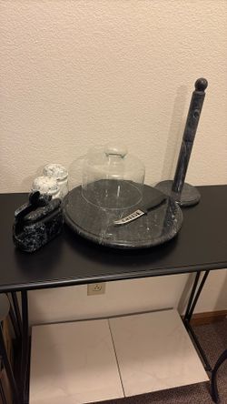 Stone Marble Black And white Set 