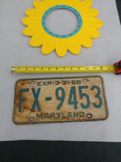 Vintage Maryland Licence Plate Tag MD