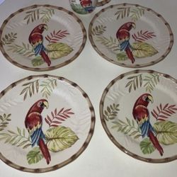 Pier 1 Parrot Plates (all 4 For $17) 