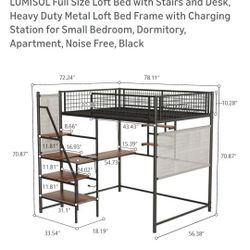 Full Size Loft Bed Lower Desk Space