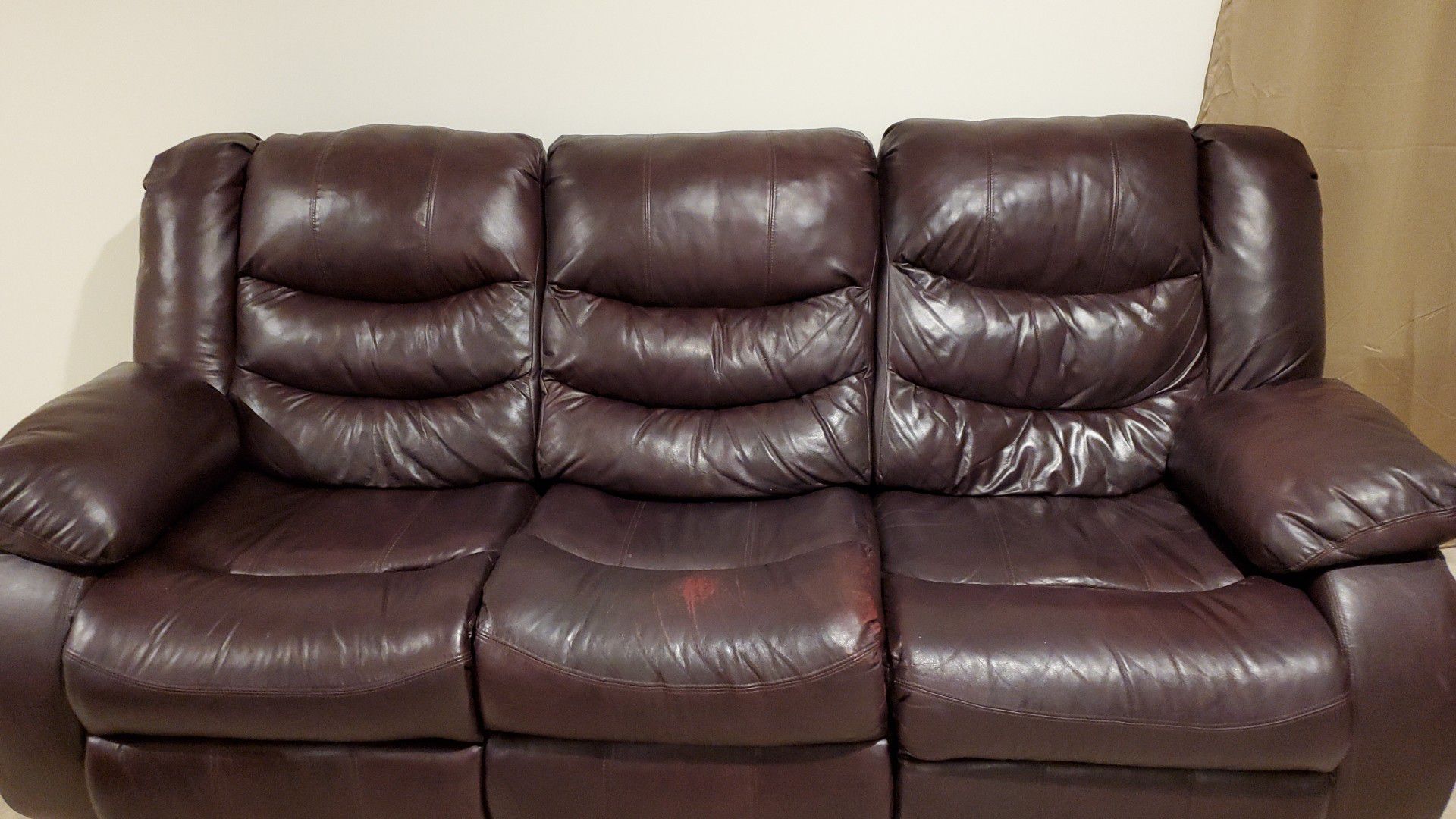 Fully Reclinable Leather Sofa