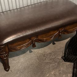 Beautiful Dark Carved Bench