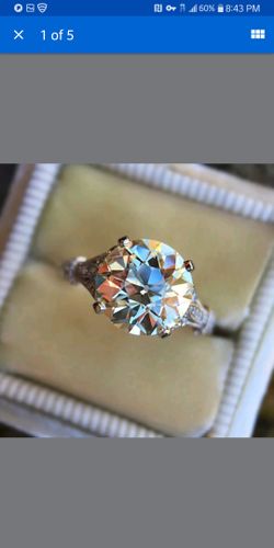 Beautiful silver s925 ring size 10 sparkly cubic zirconia