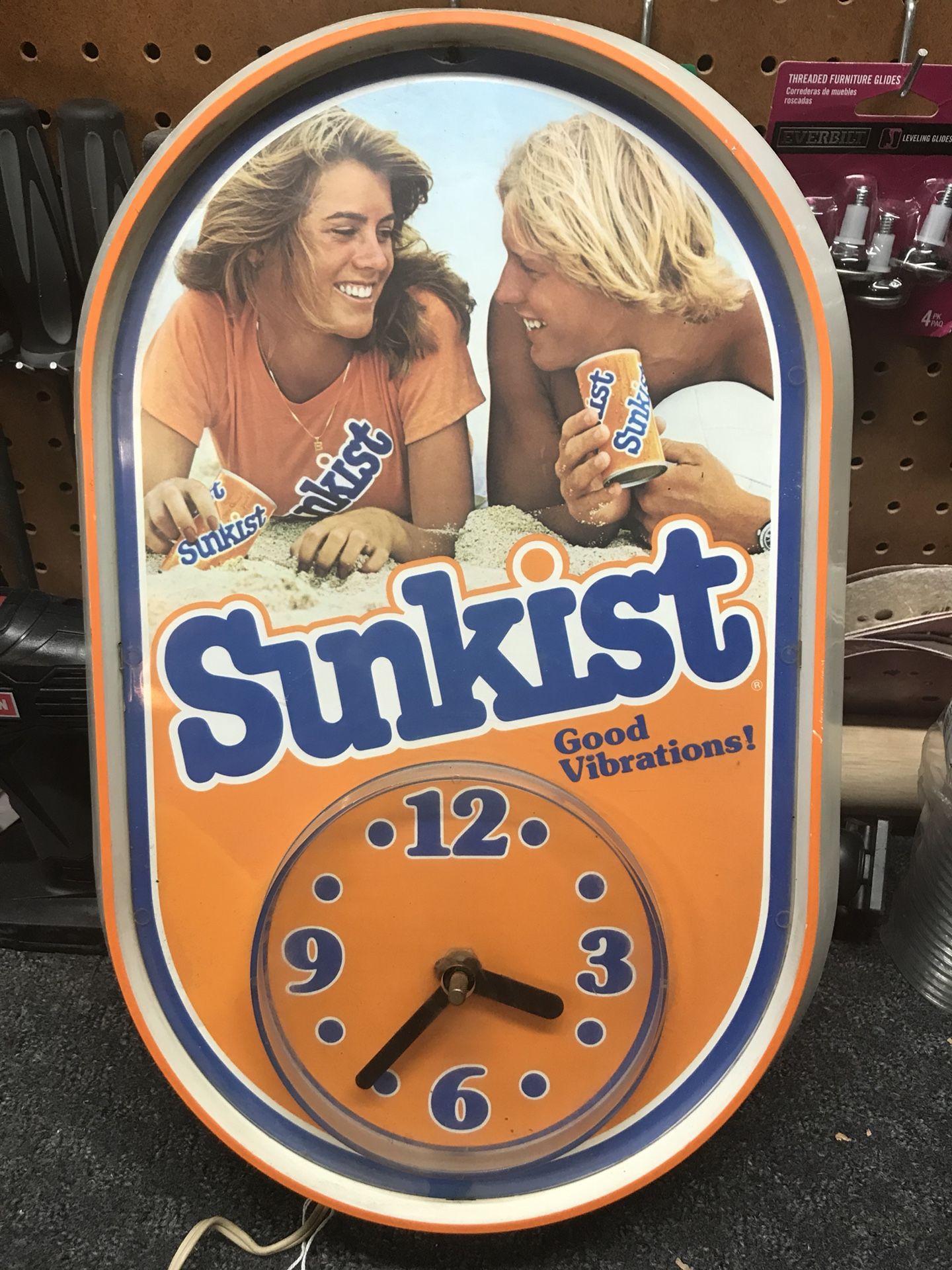 Vintage Sunkist Soda Clock advertising- rare