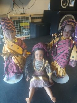 Set of 3 African Cultural Dolls