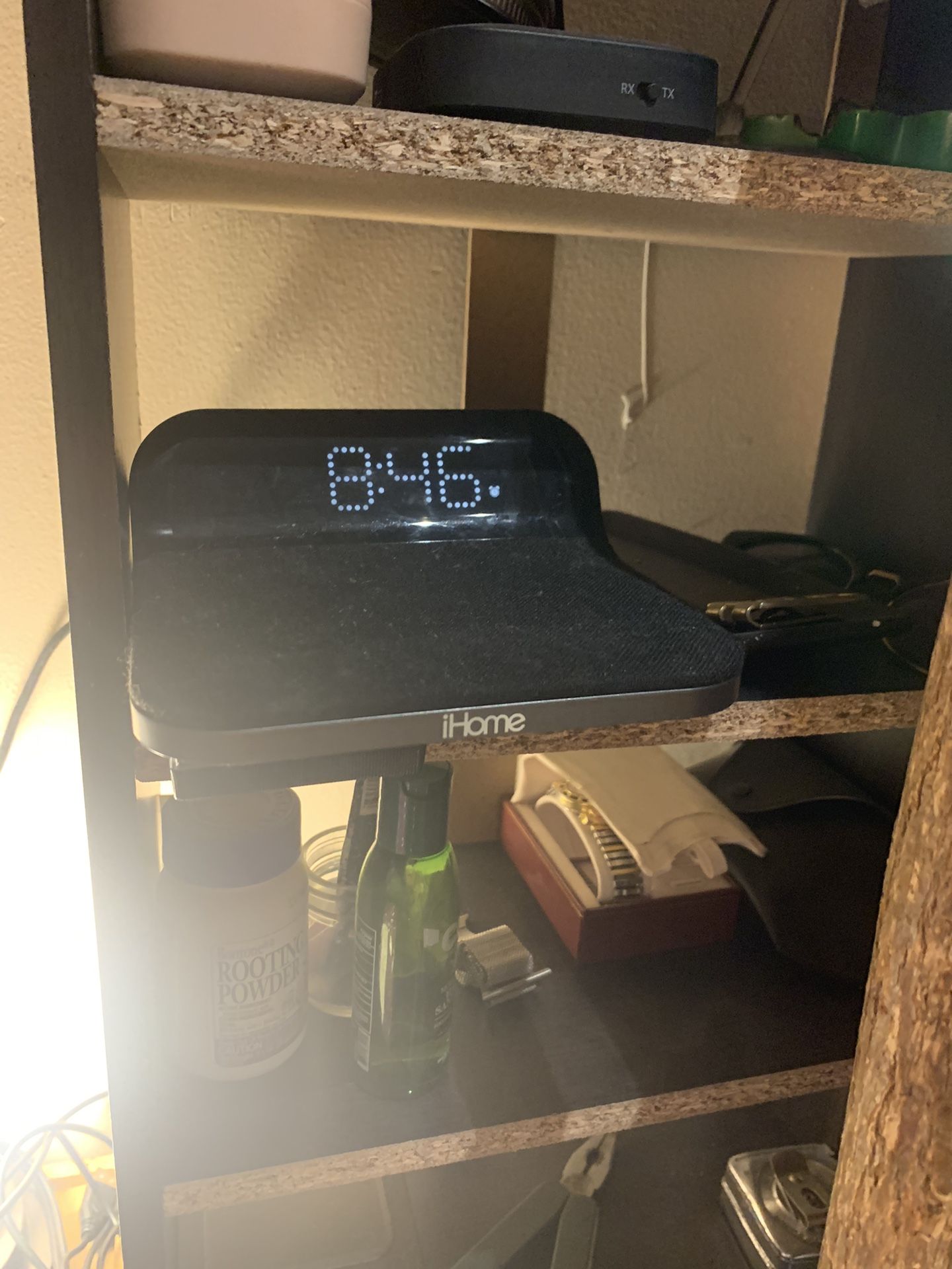 IHome Alarm Clock/ Charging Pad And Ihome Weatherproof Bluetooth speaker