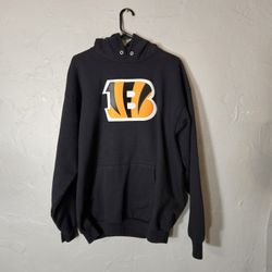 Cincinnati Bengals NFL Team Apparel Black Hoodie Pullover Sweatshirt Size Large