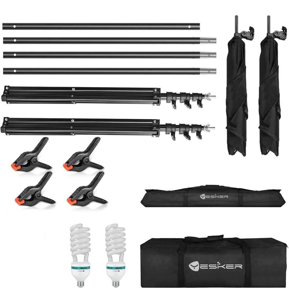 Photography Lighting Kit and 8.5x10ft Photo Backdrop Stand