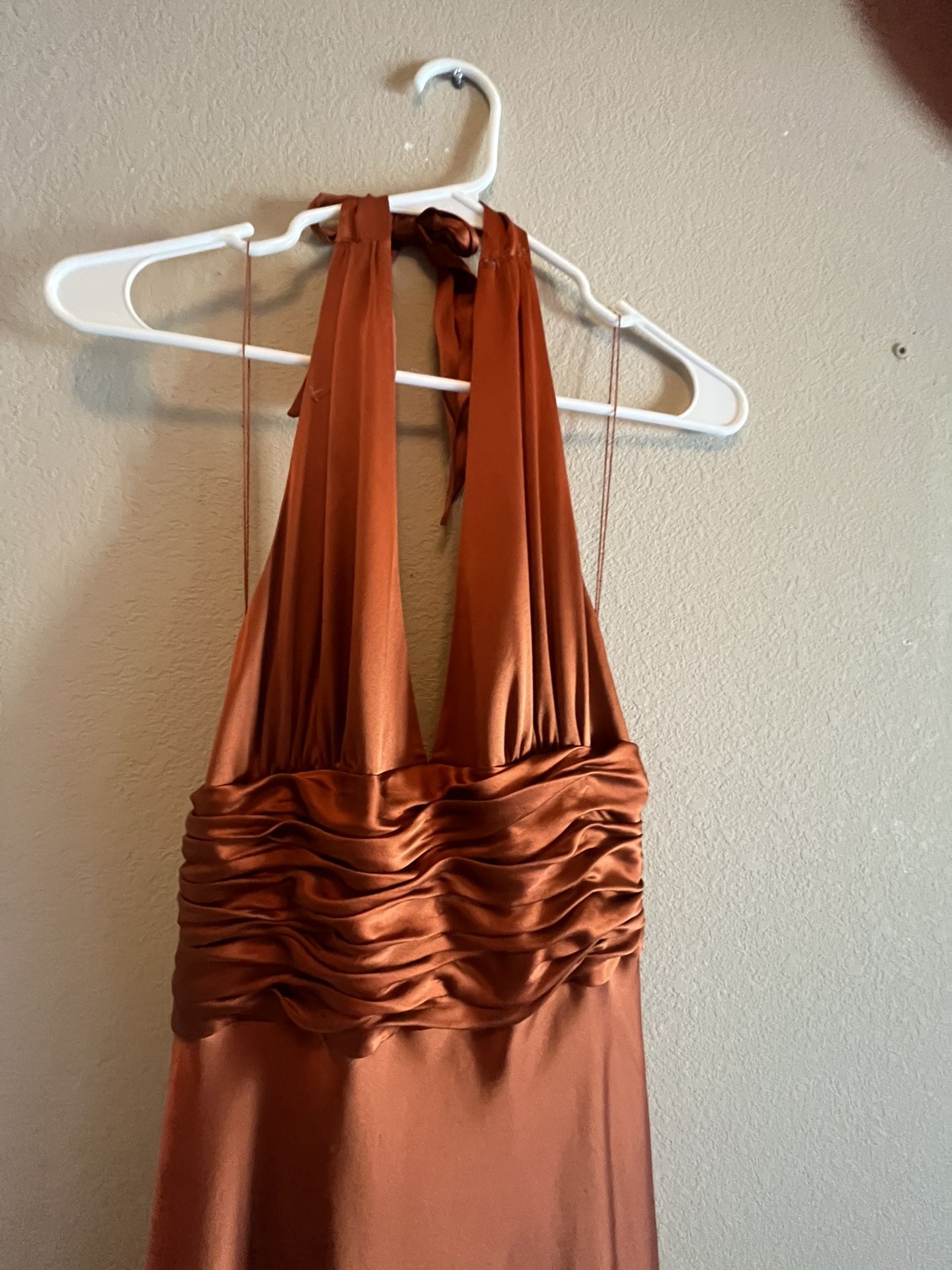 Terra Cotta Evening Gown Bridesmaid Dress