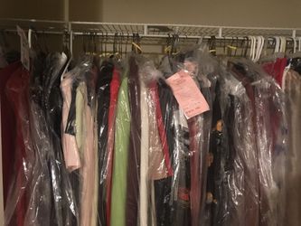 Clothes from the cleaners a closet FULL. Pants, Skirt Suits, Pants Suits, blouses, pants, skirts, Jackets SIZE 2to 10, maybe few 12’s PRICES STARTS A