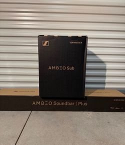Sennheiser AMBEO Plus Soundbar & Subwoofer Bundle - Dolby Atmos Audiophile Audio, 350W Class-D amplifier