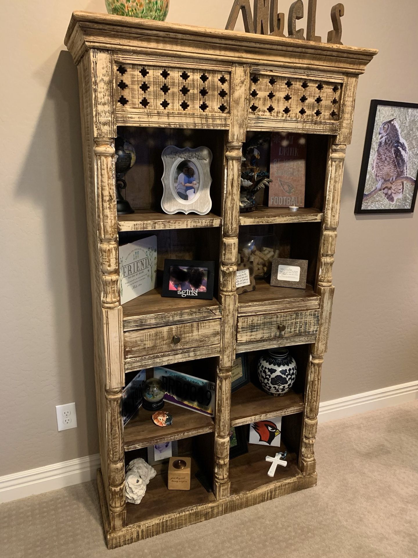 Hand Carved Book Shelve