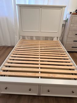 Queen size storage bed frame