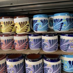 Mexican hand painted code cups